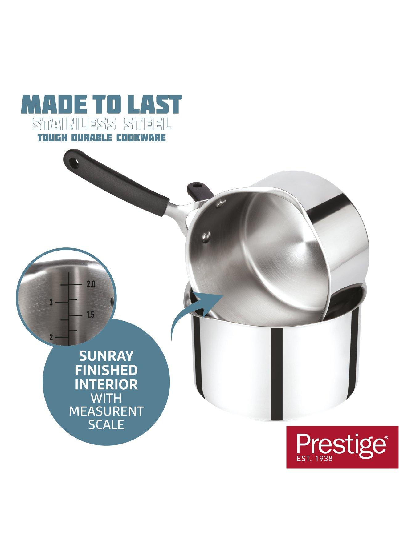 Image 3 of 8 of Prestige Made To Last Stainless Steel 5pce Set (16,18 &amp; 20cm S/pans, 21 &amp; 25cm Uncoated Frys)