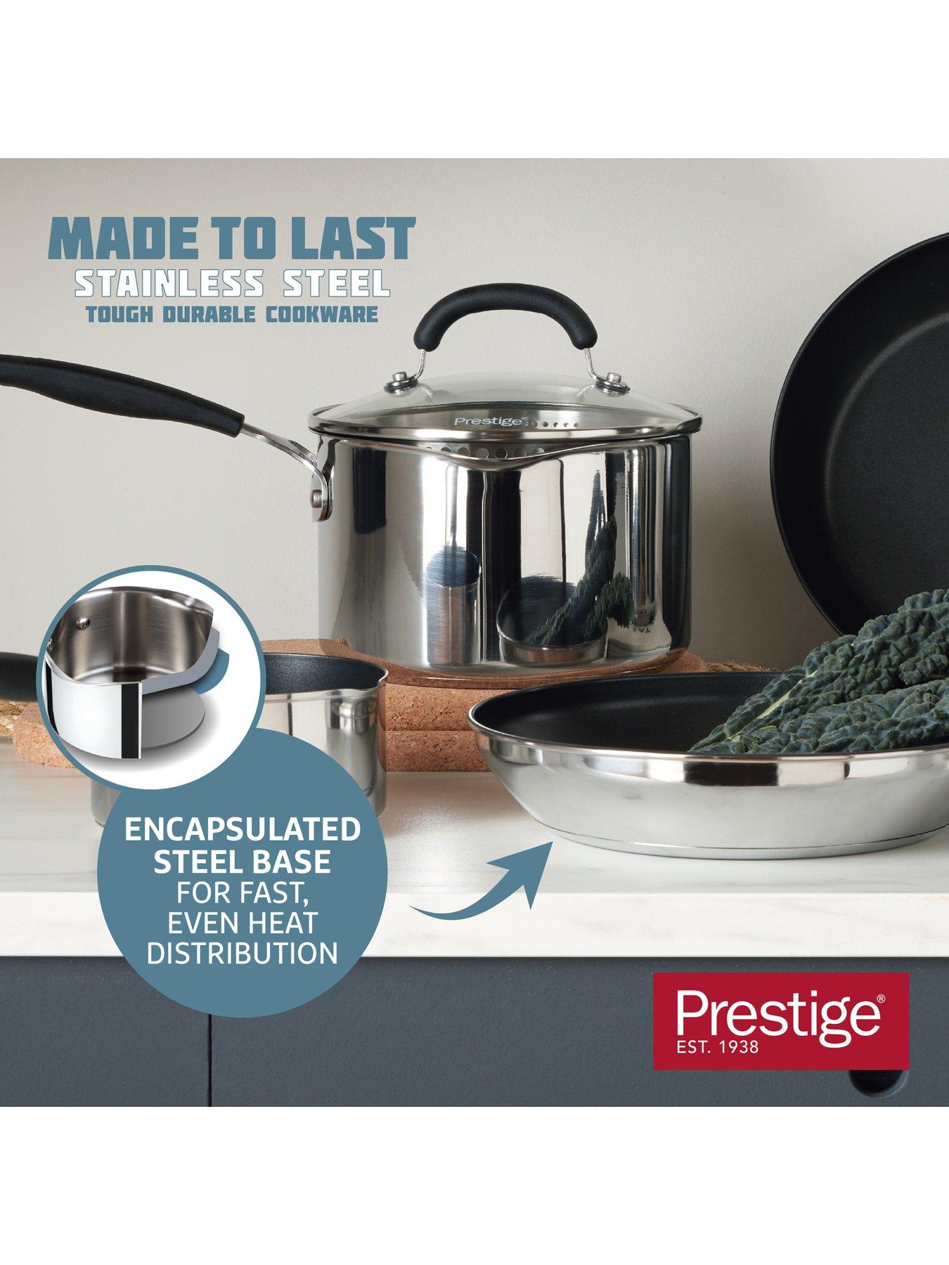 Image 4 of 8 of Prestige Made To Last Stainless Steel 5pce Set (16,18 &amp; 20cm S/pans, 21 &amp; 25cm Uncoated Frys)