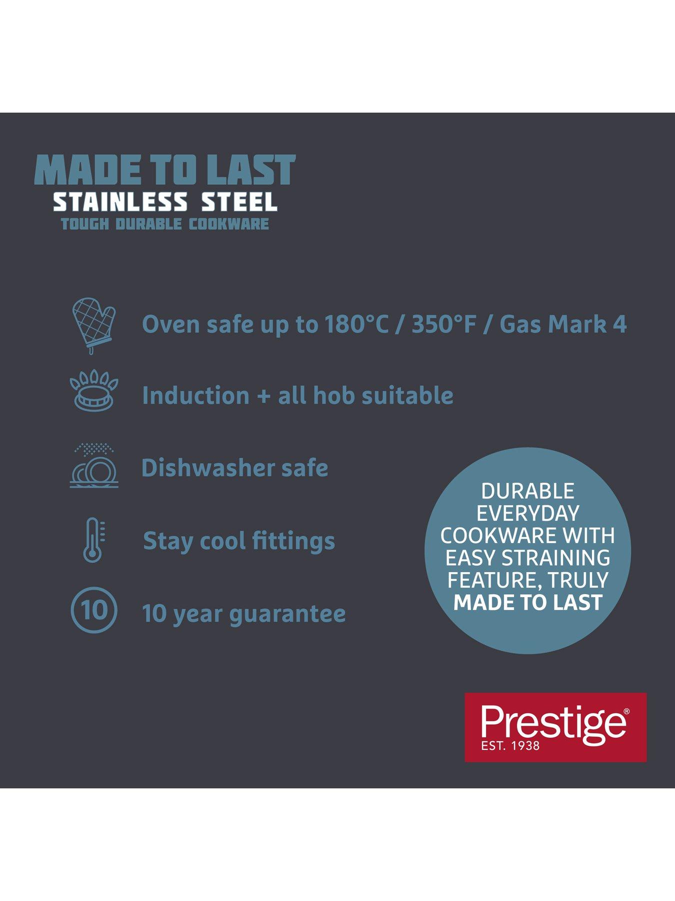 Image 7 of 8 of Prestige Made To Last Stainless Steel 5pce Set (16,18 &amp; 20cm S/pans, 21 &amp; 25cm Uncoated Frys)