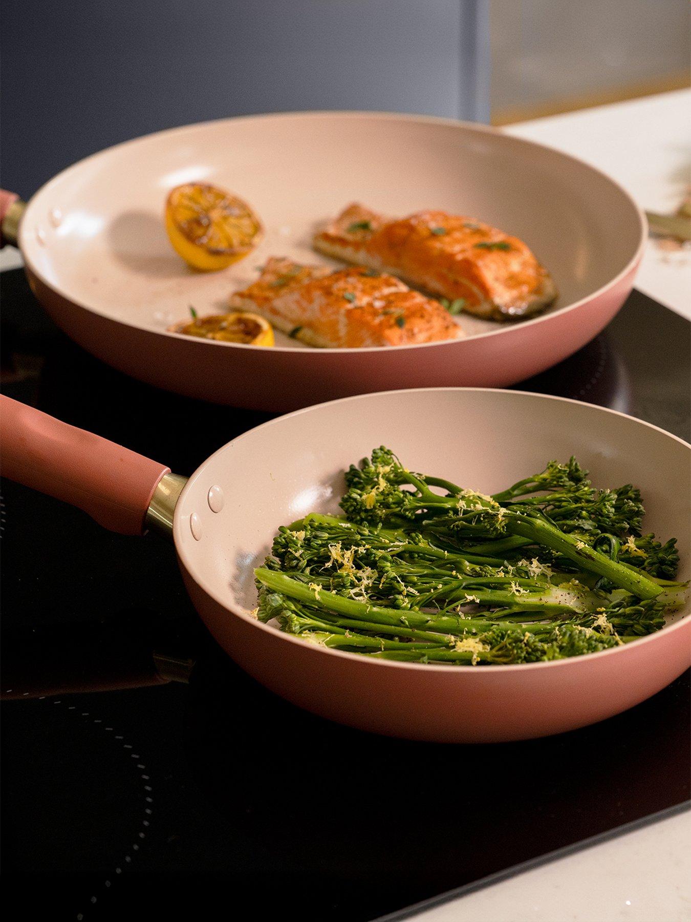 Image 5 of 5 of Prestige Ceramic Edition - 2 Pc Non-stick Frying Pan Set: 20cm , 28cm: Earth Rose 3 Pc Non-stick Saucepan Set: 16cm , 18cm , 20cm