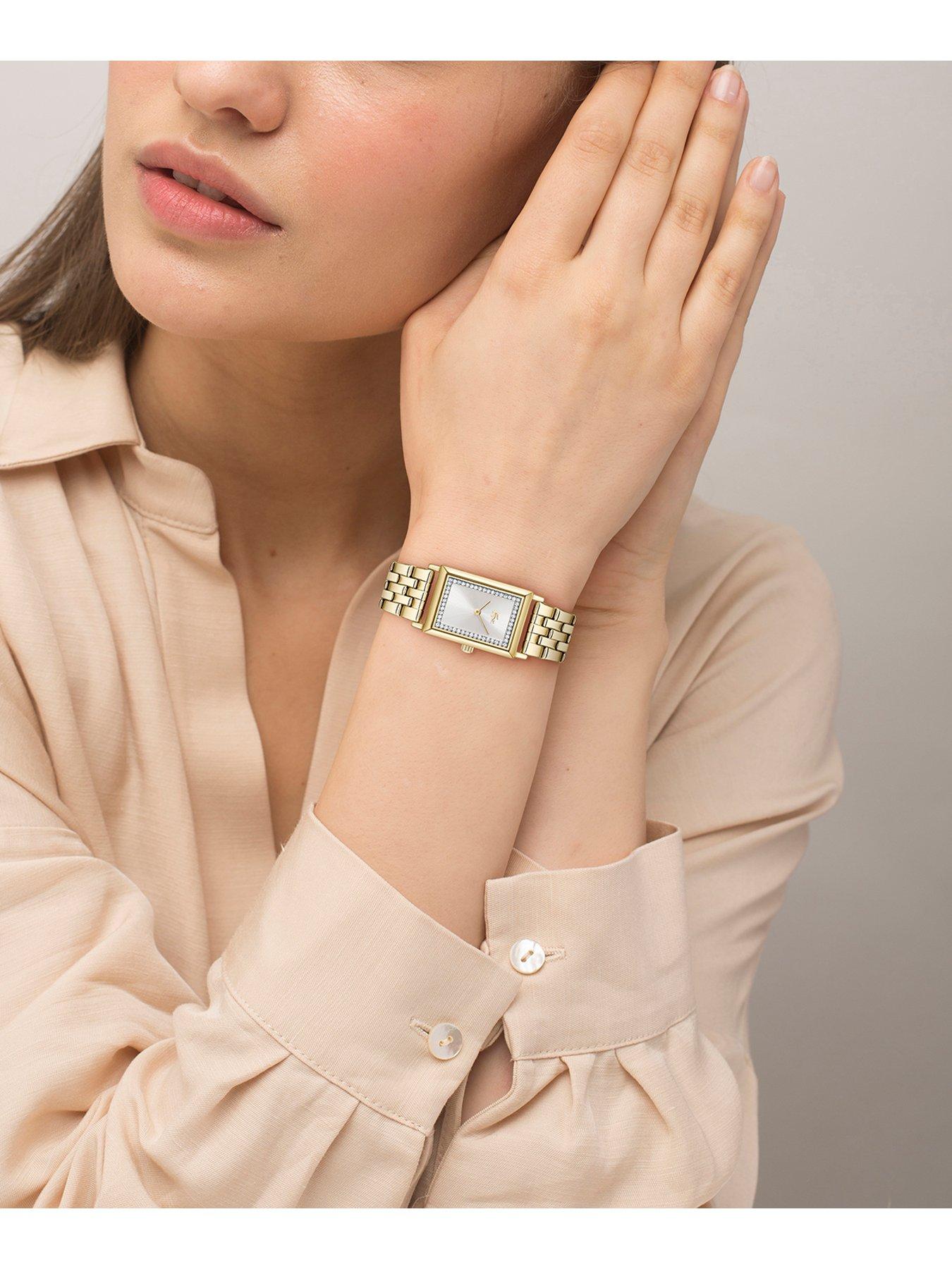Image 5 of 5 of Lacoste Catherine Silver White Dial and Gold Bracelet Watch