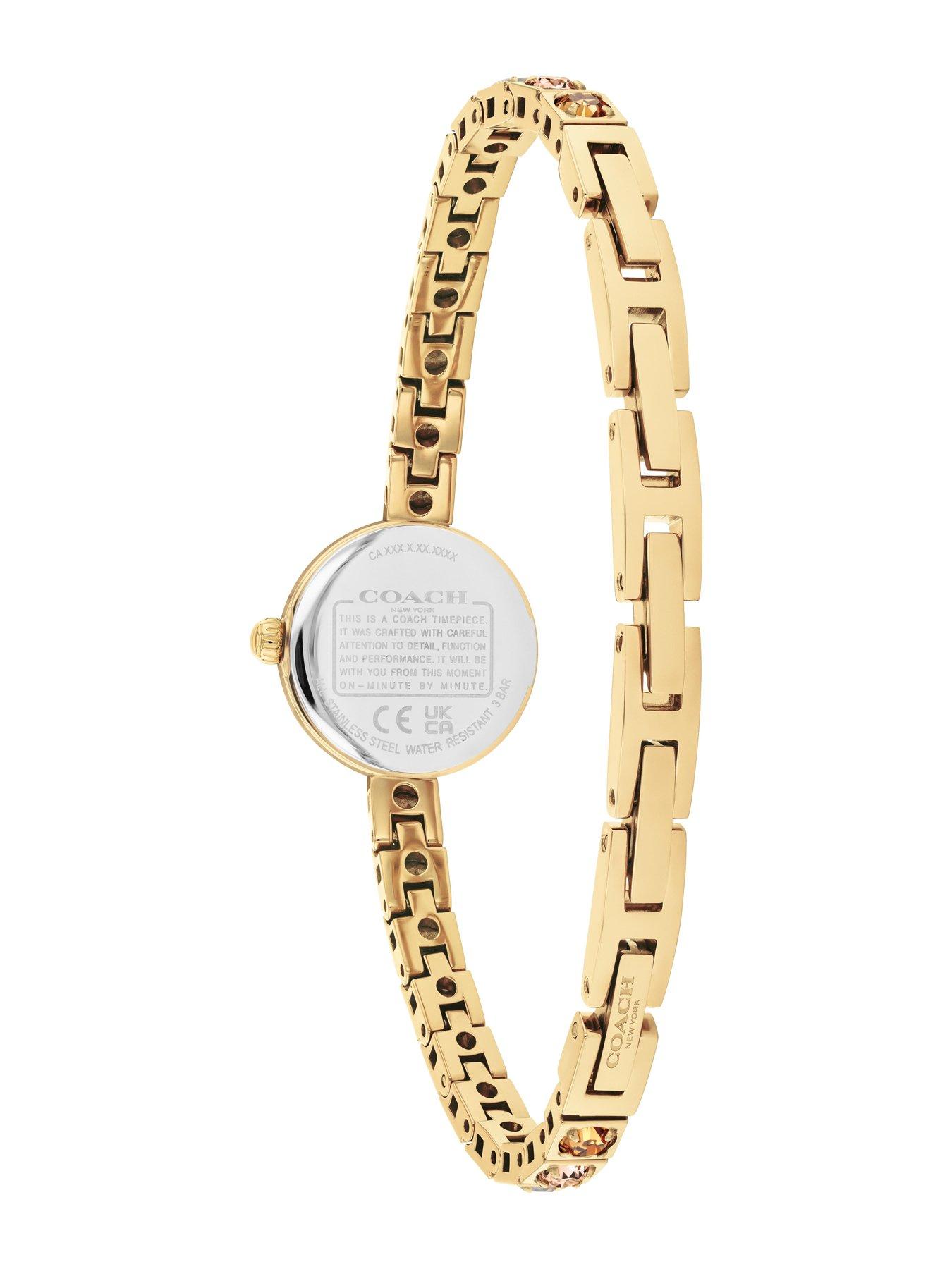 Image 3 of 4 of COACH Ladies Iris Gold Plated Tennis Bracelet Watch