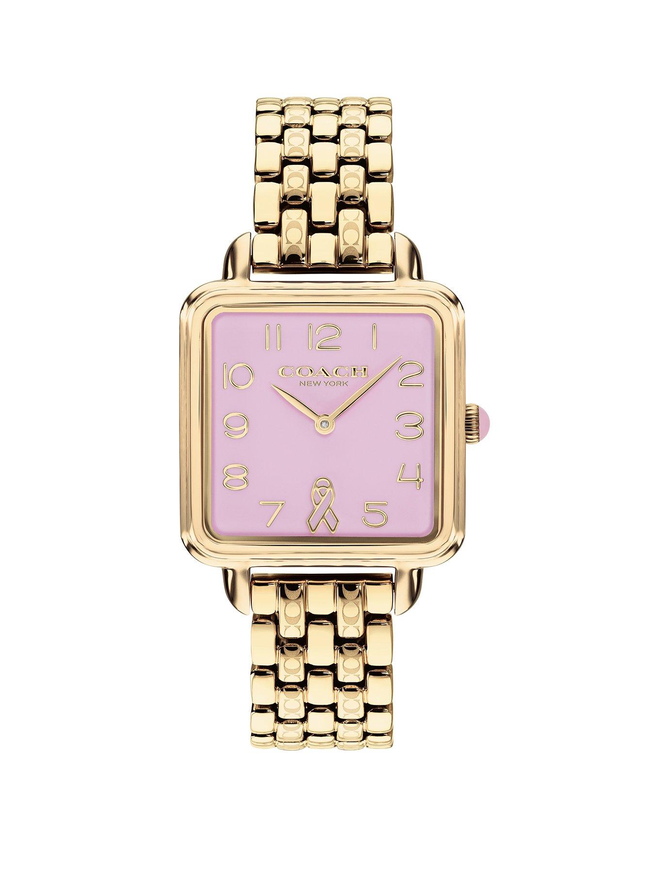 COACH Square Dial Three Link Watch