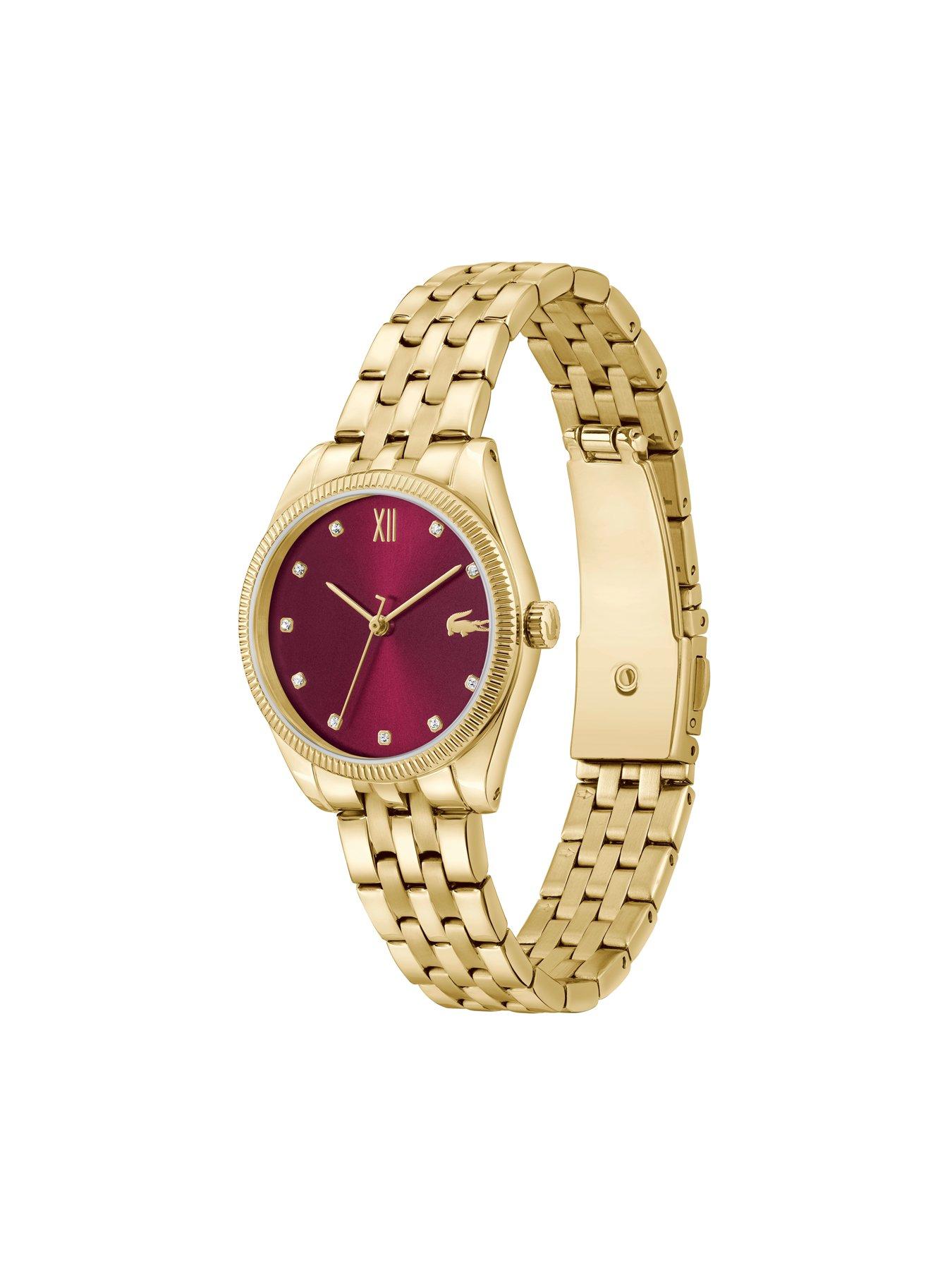 Image 2 of 5 of Lacoste Tuilerie Burgundy Dial and Gold Bracelet Watch