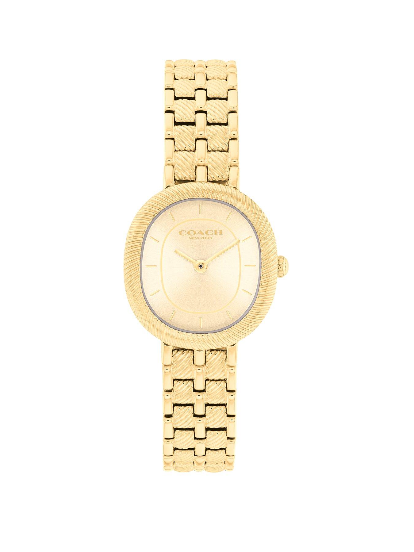 COACH Ladies Harlow Gold Plated Bracelet Watch