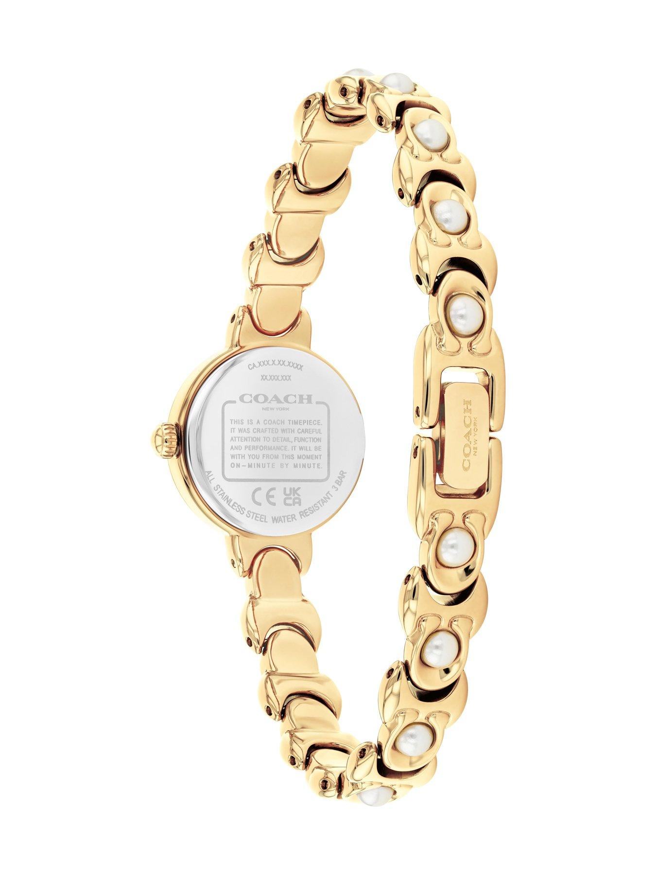 Image 3 of 4 of COACH Ladies Iris Gold Plated with Pearl Bracelet  Watch
