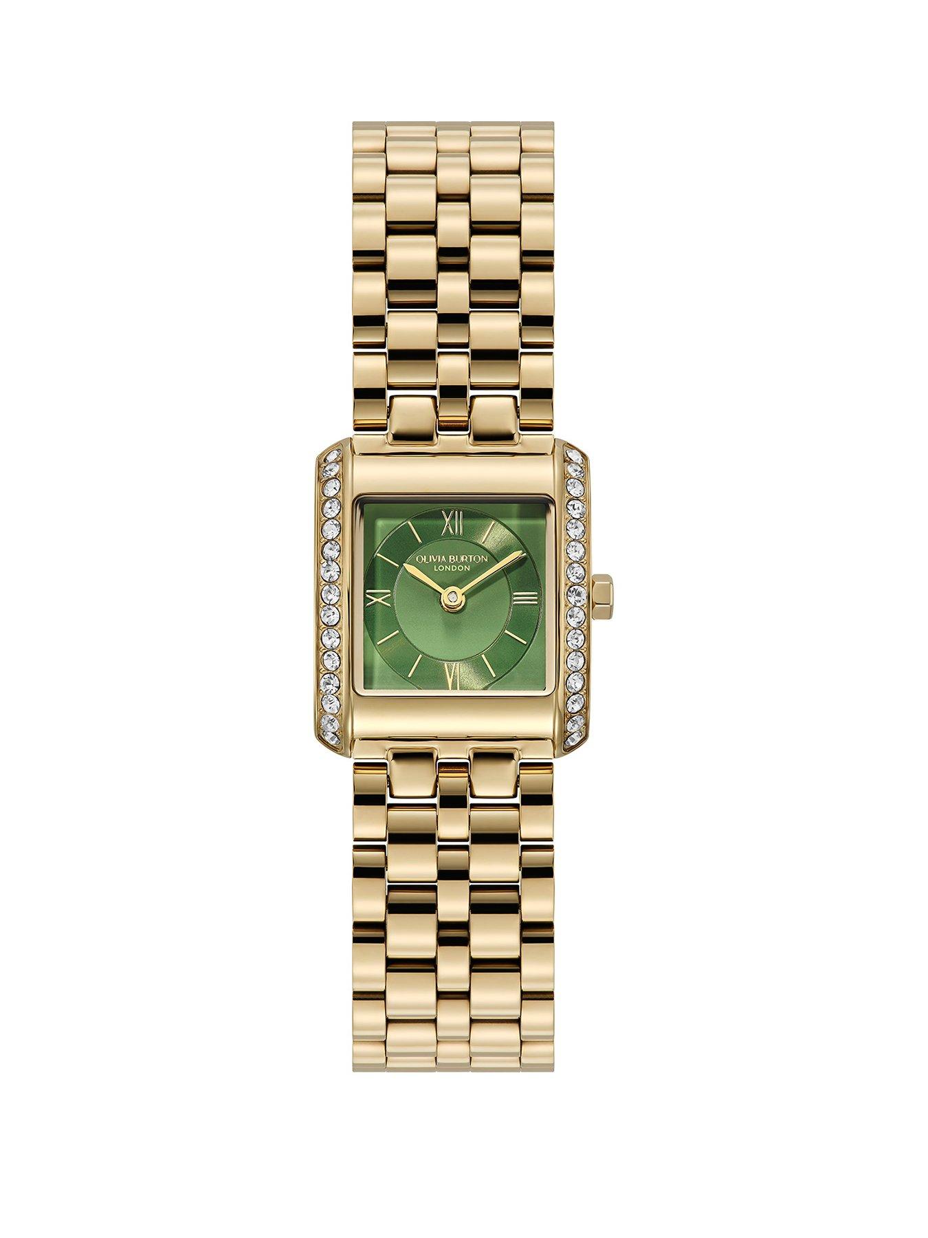 Olivia Burton 21mm Berkley Green Square Watch