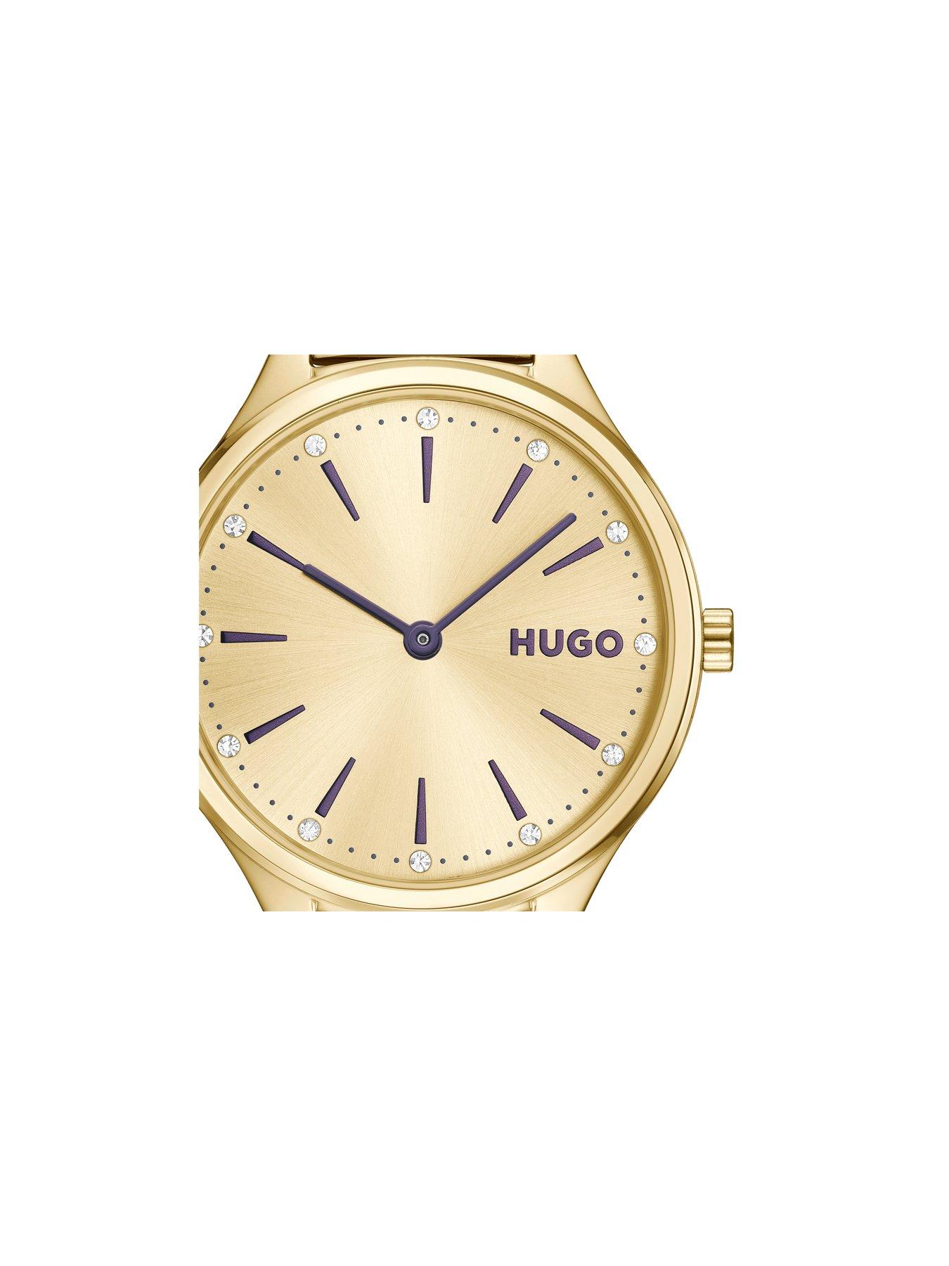 Image 2 of 8 of HUGO Light Yellow Gold Mesh Bracelet Watch