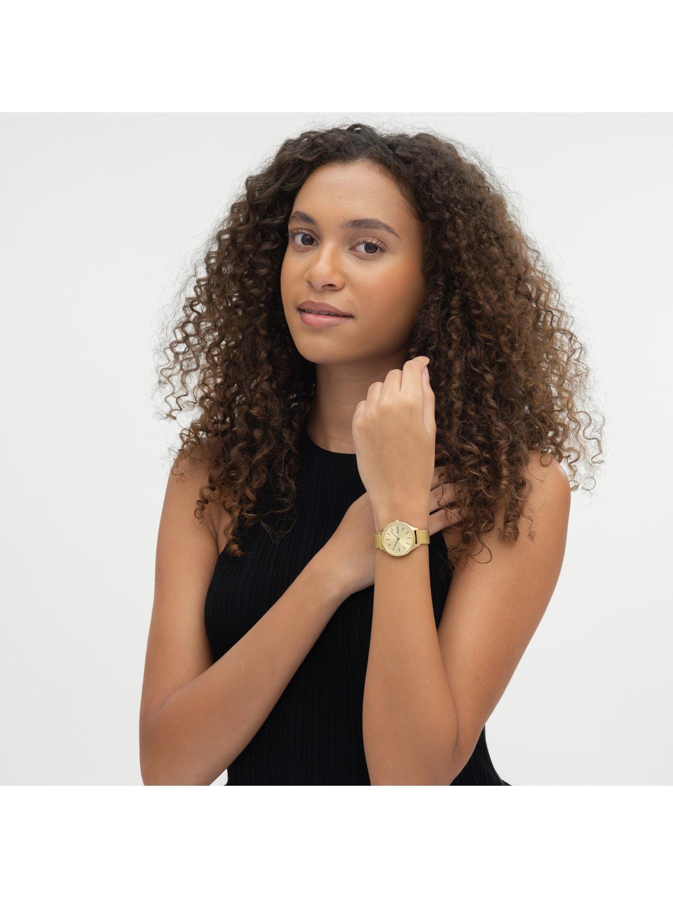 Image 6 of 8 of HUGO Light Yellow Gold Mesh Bracelet Watch