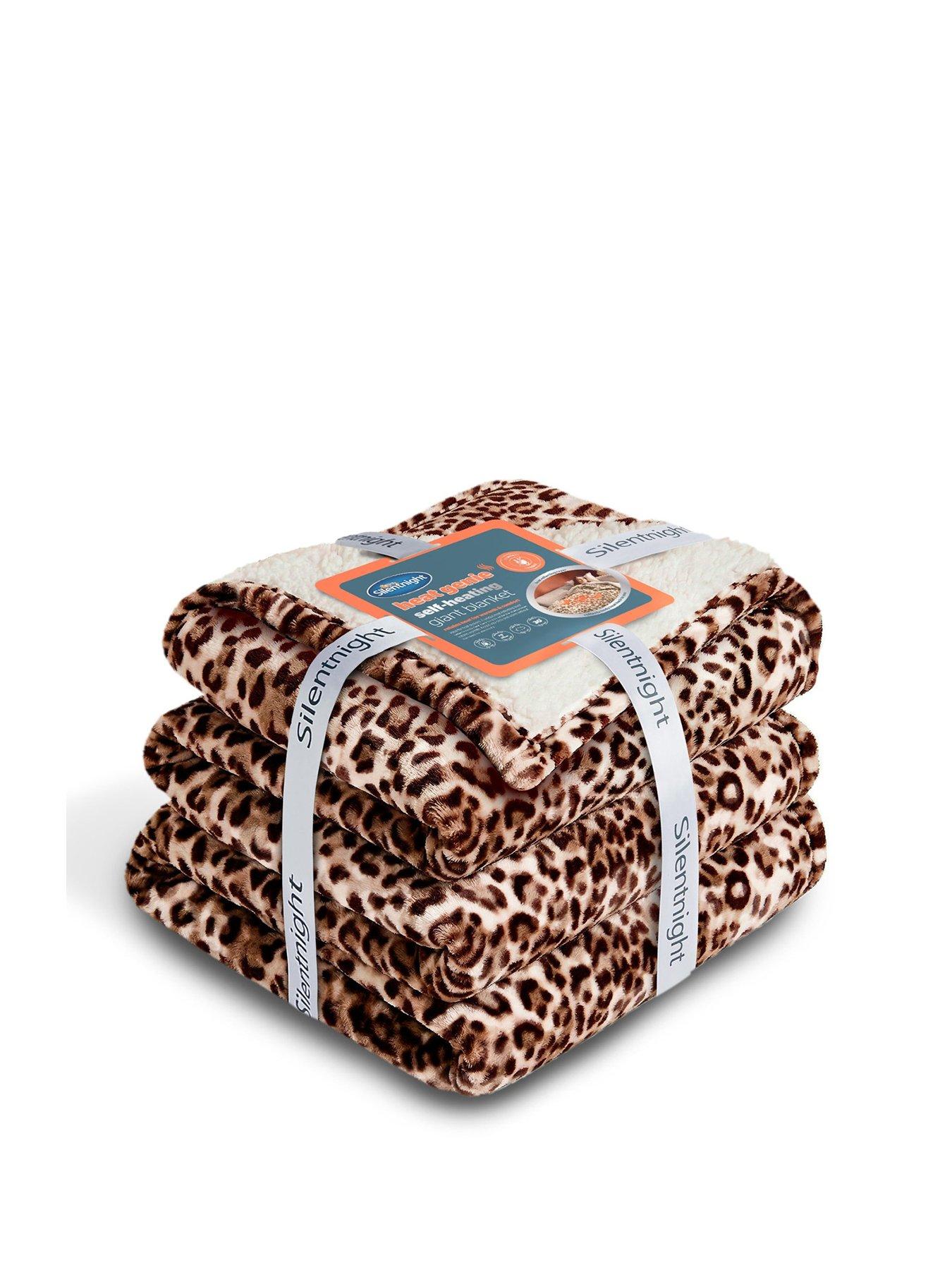 Image 2 of 7 of Silentnight Heat Genie Self-Heating Giant Blanket Faux Fur Leopard