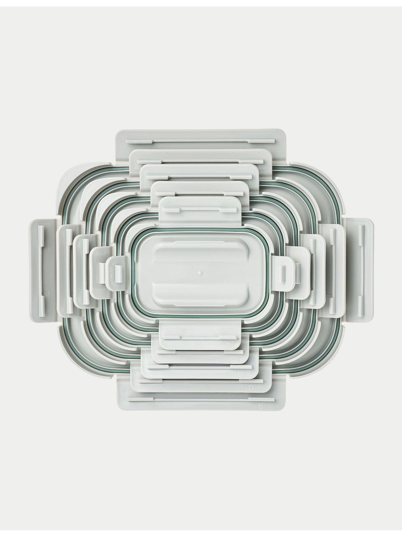 Image 7 of 7 of LocknLock NestnLock 10 Piece Container Set blue &amp; Sage Lids