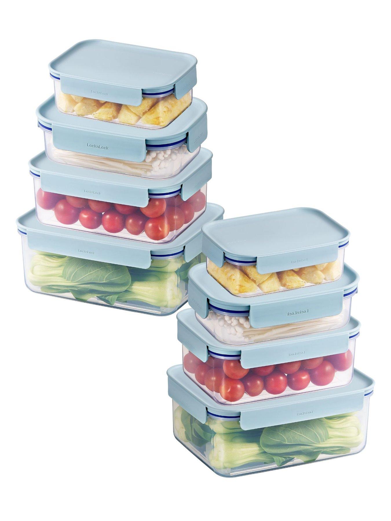 Image 1 of 5 of Lock and Lock Classic Plus Rectangular 8 Piece Nesting Set Blue