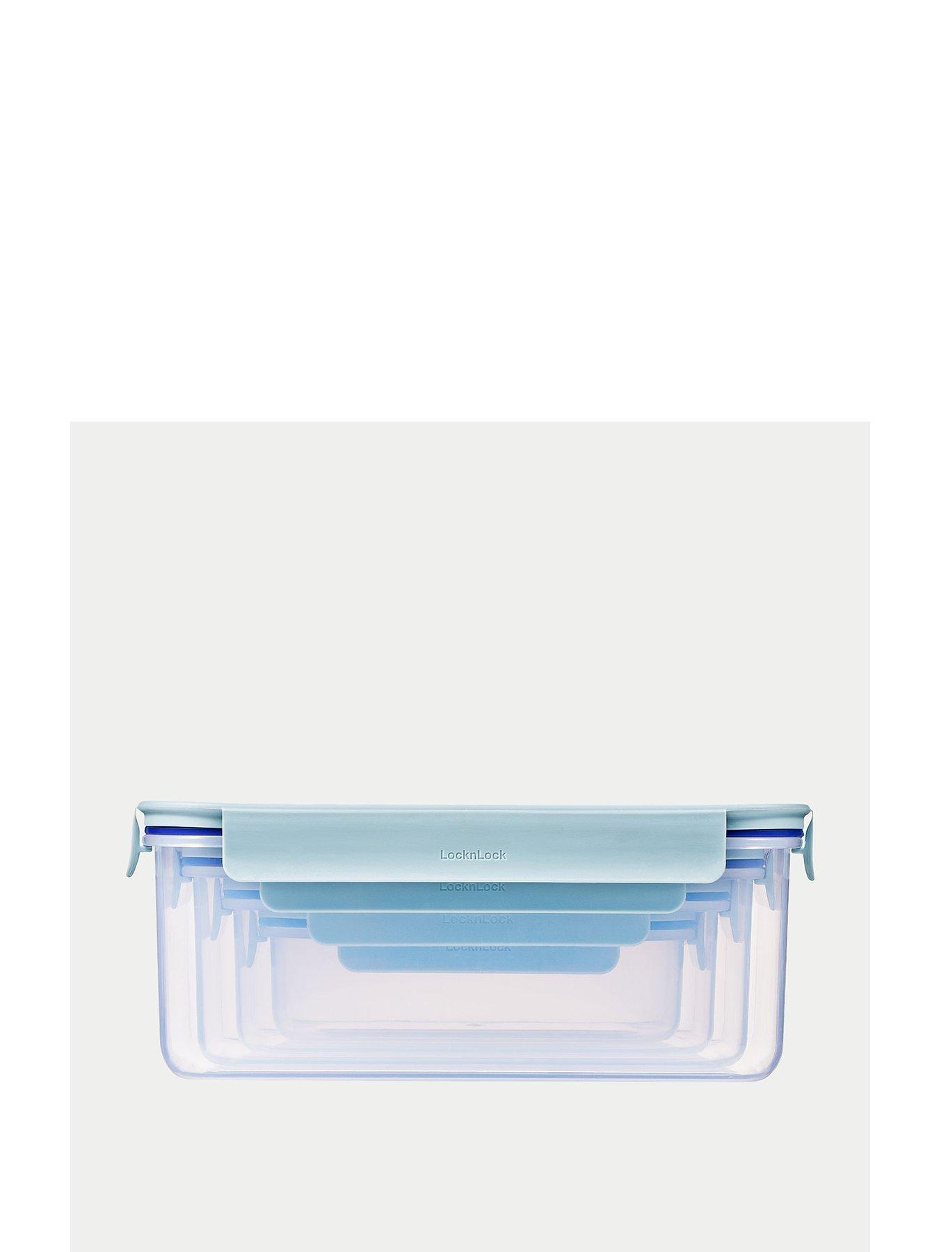 Image 2 of 5 of Lock and Lock Classic Plus Rectangular 8 Piece Nesting Set Blue