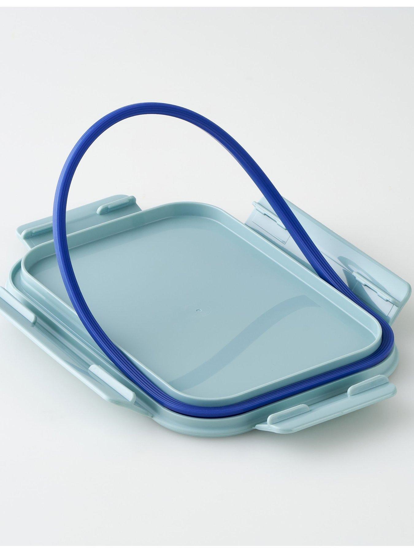 Image 4 of 5 of Lock and Lock Classic Plus Rectangular 8 Piece Nesting Set Blue