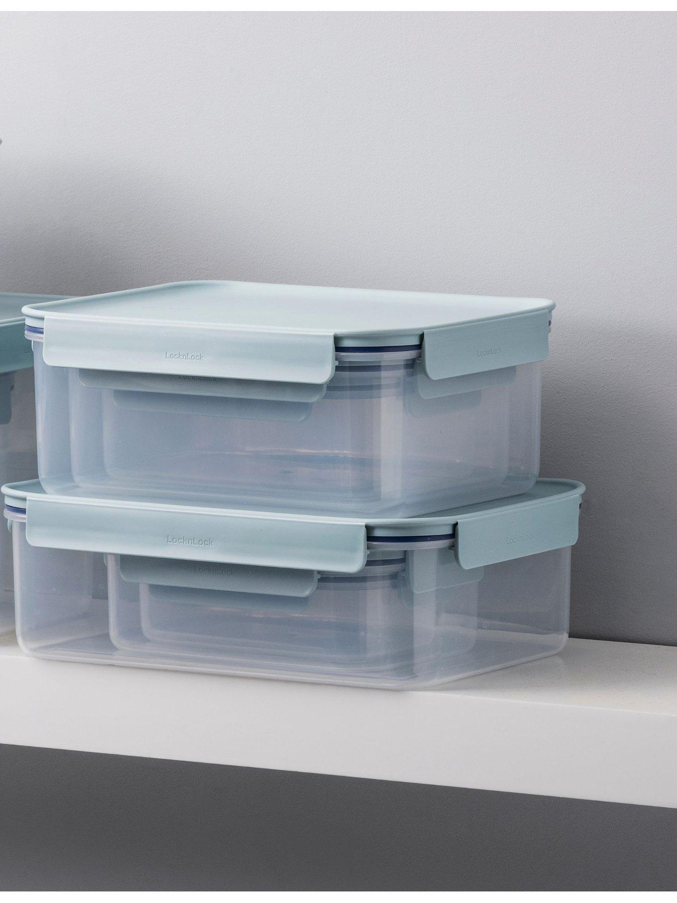 Image 5 of 5 of Lock and Lock Classic Plus Rectangular 8 Piece Nesting Set Blue