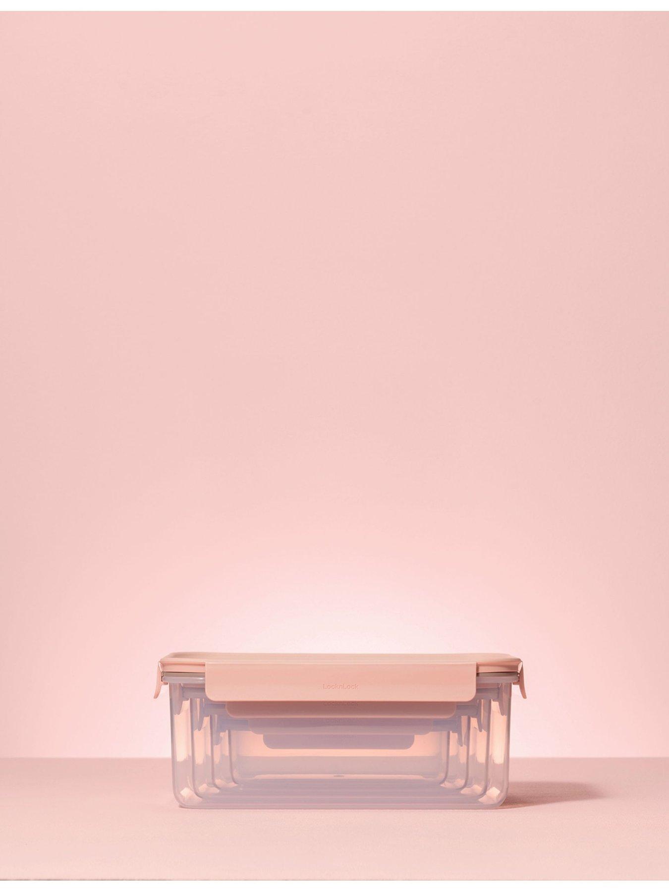 Image 4 of 4 of LocknLock Classic Plus Rectangular 8 Piece Nesting Set Pink
