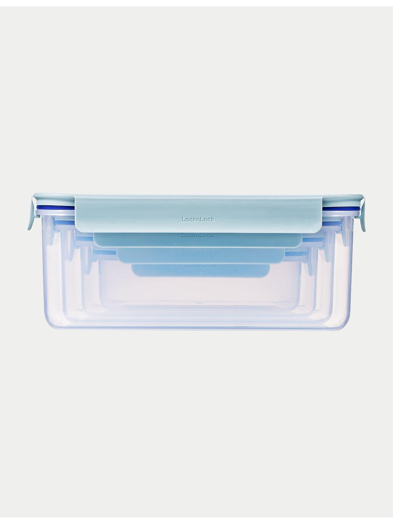 Image 3 of 6 of LocknLock Classic Plus Rectangular 8 Piece Nesting Set (set of 4 blue &amp;set of 4 pink)