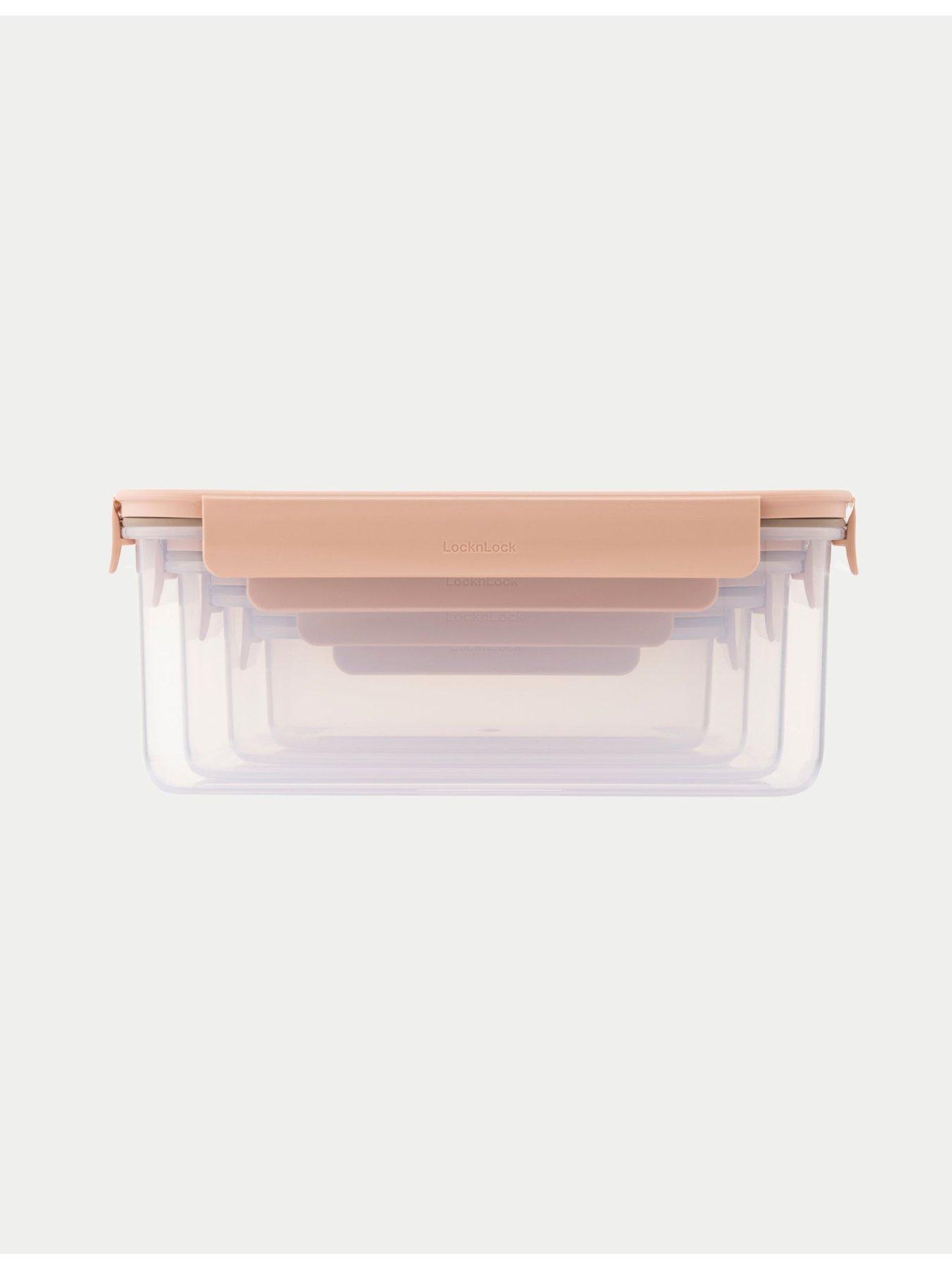 Image 5 of 6 of LocknLock Classic Plus Rectangular 8 Piece Nesting Set (set of 4 blue &amp;set of 4 pink)