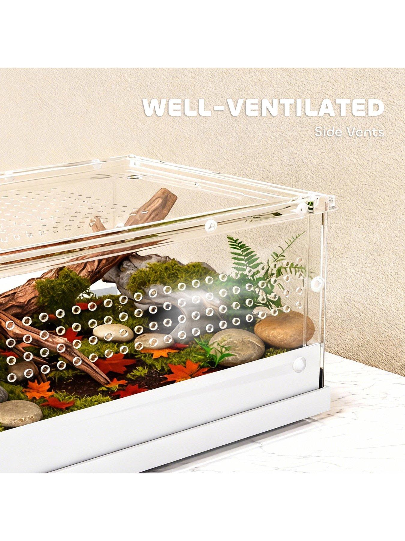 Image 4 of 7 of PawHut Reptile Terrarium, 360&deg; Acrylic&nbsp;Breeding Box with Vents and&nbsp;Top Sliding Door&nbsp;for Snake, Frog, Spider, Gecko, Tarantula, Stick Insect, Praying Mantis - 40 x 30 x 15cm