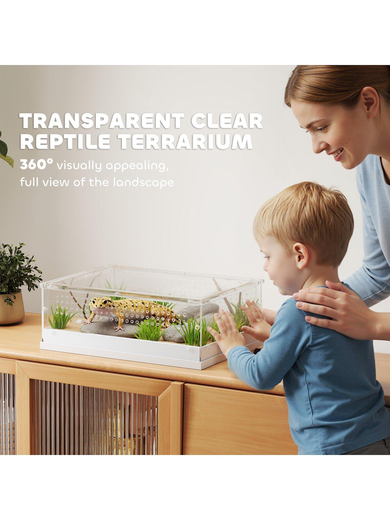 Image 6 of 7 of PawHut Reptile Terrarium, 360&deg; Acrylic&nbsp;Breeding Box with Vents and&nbsp;Top Sliding Door&nbsp;for Snake, Frog, Spider, Gecko, Tarantula, Stick Insect, Praying Mantis - 40 x 30 x 15cm