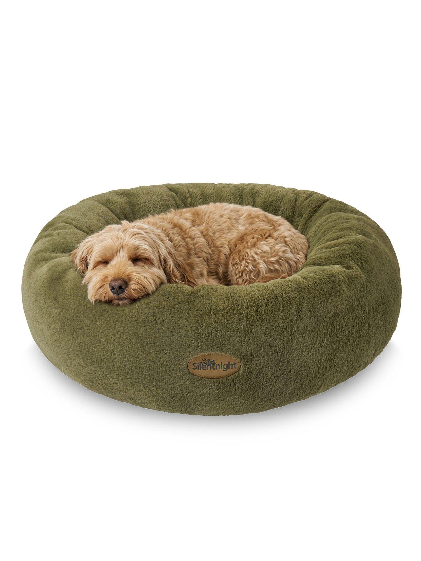 Image 1 of 7 of Silentnight Luxury Faux Fur Calming Donut Bed - Green