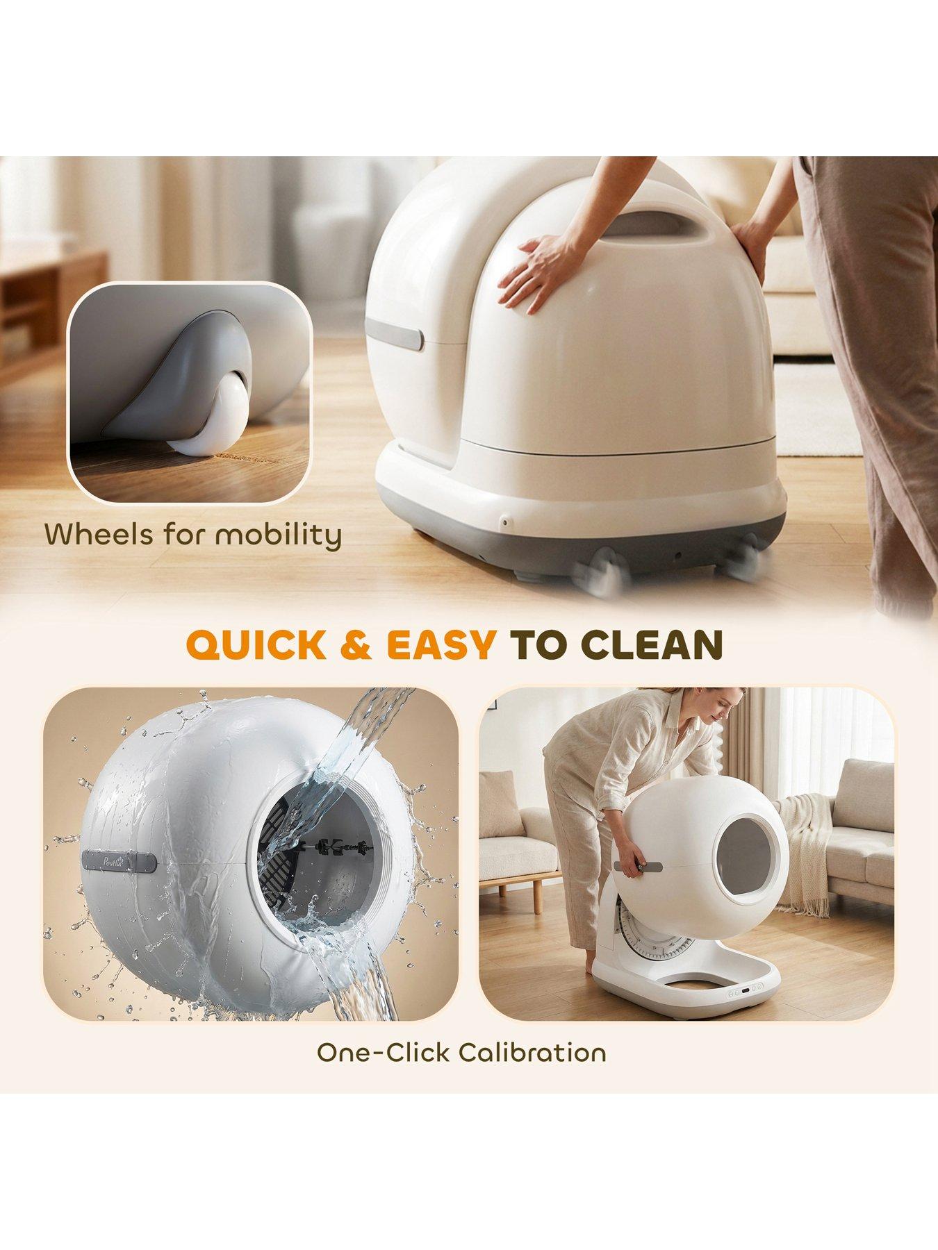 Image 5 of 7 of PawHut Self Cleaning Cat Litter Tray, App Control, 72L Extra Large Automatic Cat Litter Box for Multiple Cats, Anti-Pinch, Odor &amp; Noise Control, Deodorant Gel, Litter Mat, 1 Roll Rubbish Bag