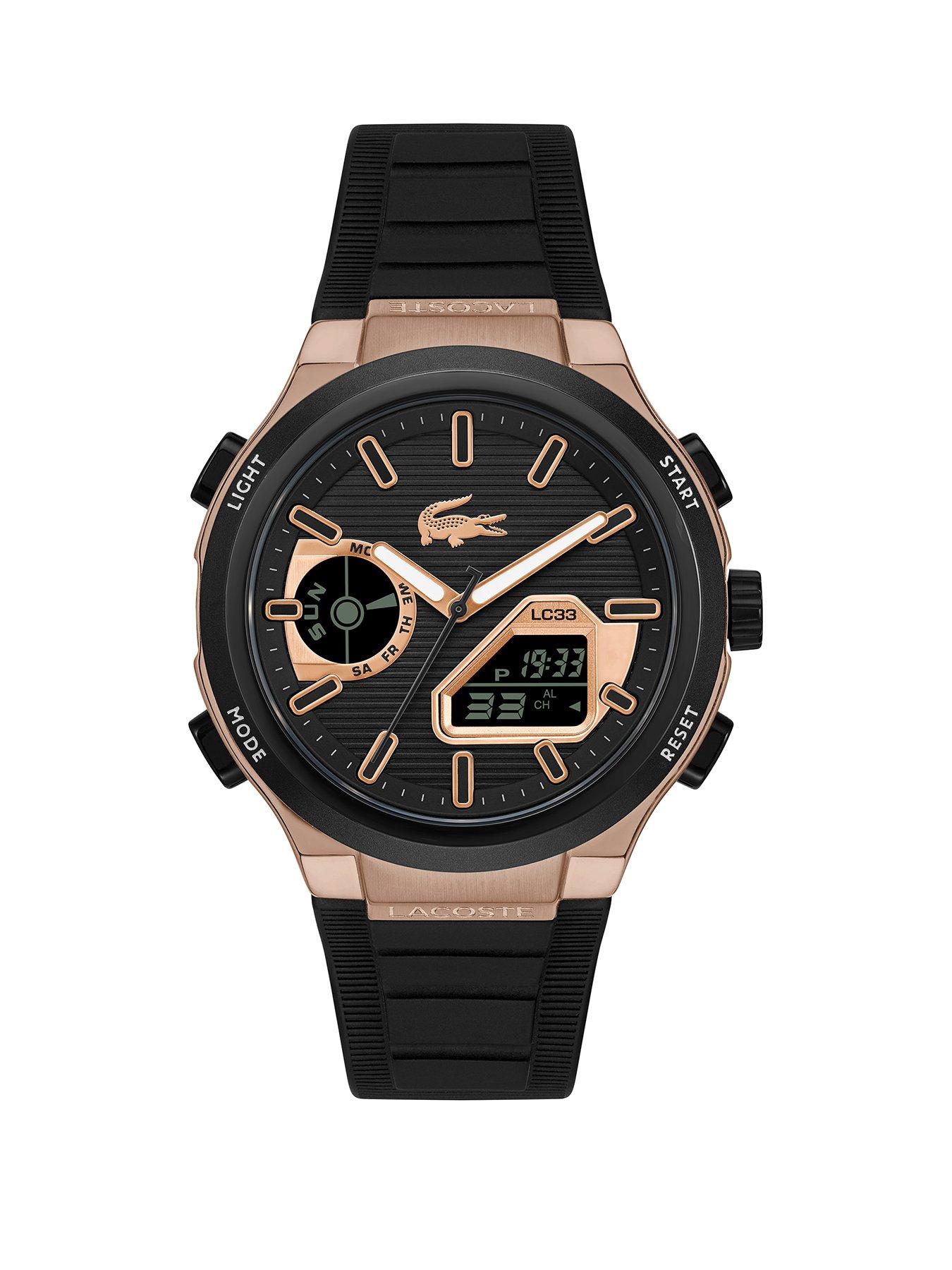 Image 1 of 7 of Lacoste Men's LC33 Black Silicone Analog-Digital Watch