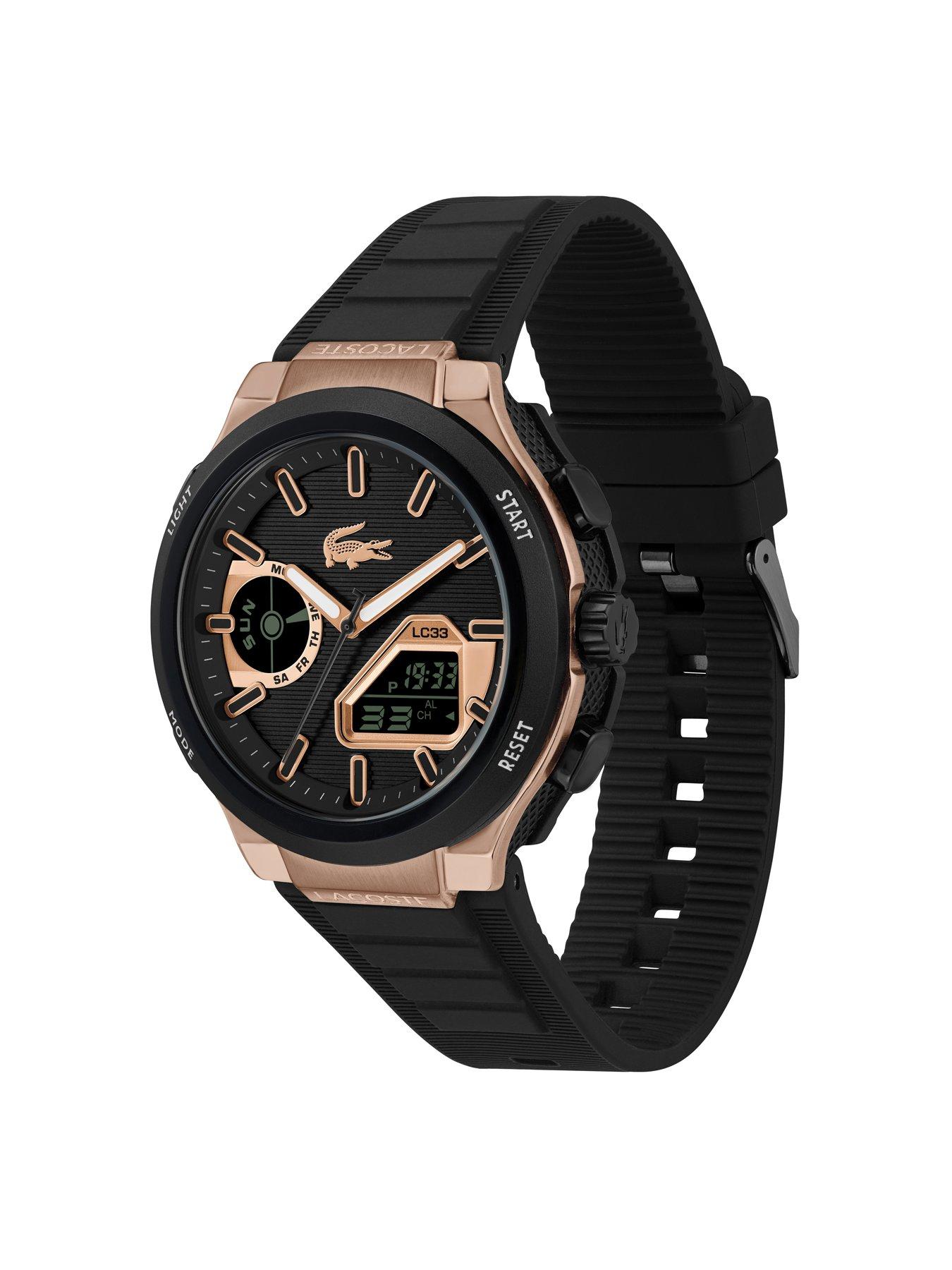 Image 2 of 7 of Lacoste Men's LC33 Black Silicone Analog-Digital Watch