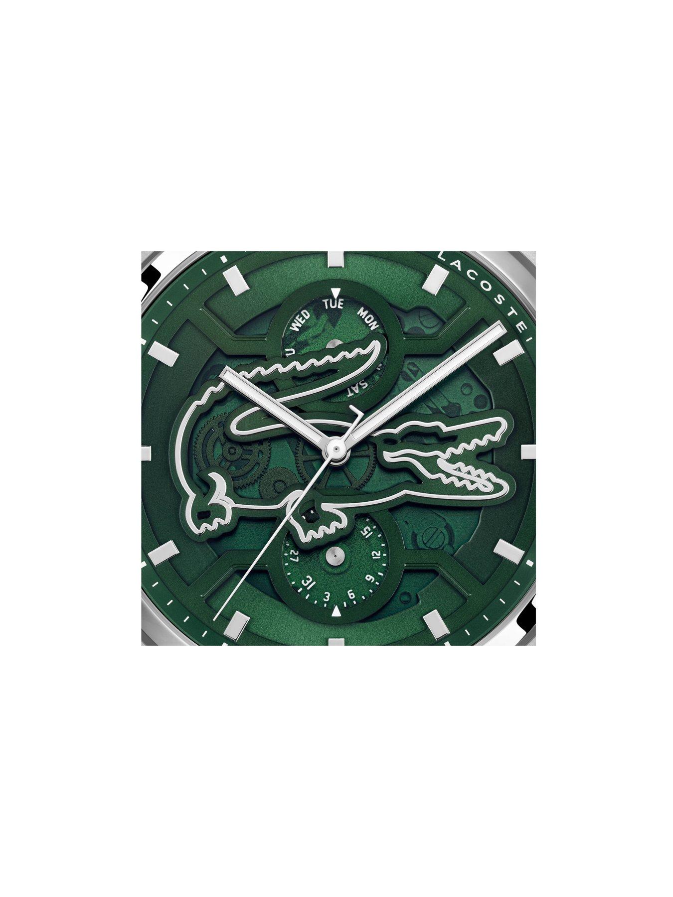 Image 4 of 5 of Lacoste Men's Arthor Skeleton Dial and Green Silicone Strap Multifunction Watch