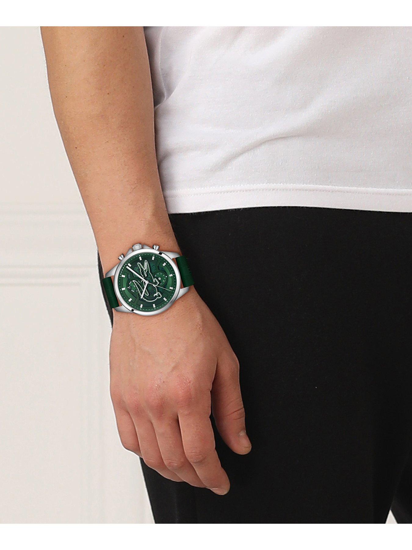 Image 5 of 5 of Lacoste Men's Arthor Skeleton Dial and Green Silicone Strap Multifunction Watch