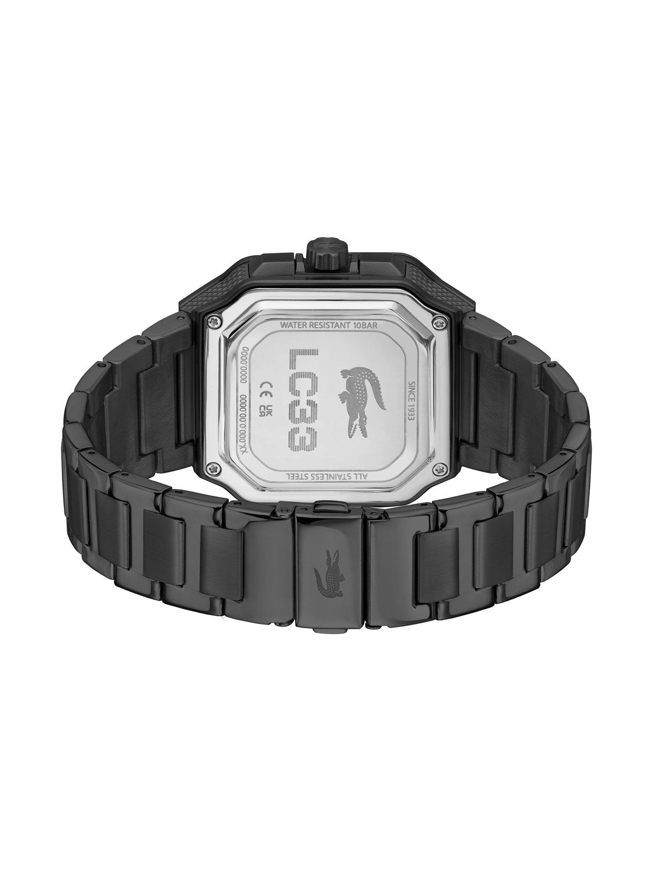 Image 3 of 5 of Lacoste Men's LC33 Square Black IP Bracelet Analog-Digital Watch