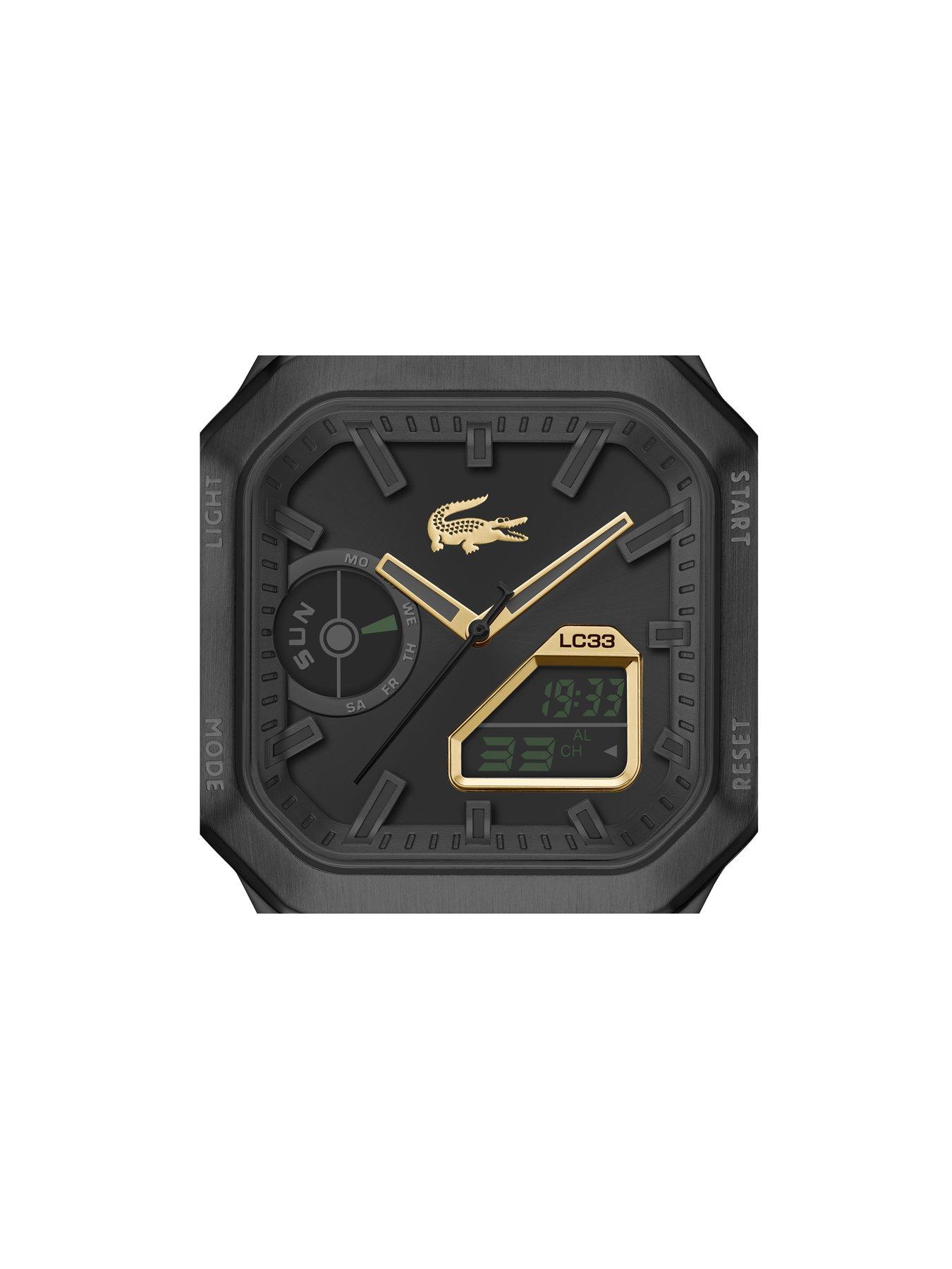 Image 4 of 5 of Lacoste Men's LC33 Square Black IP Bracelet Analog-Digital Watch