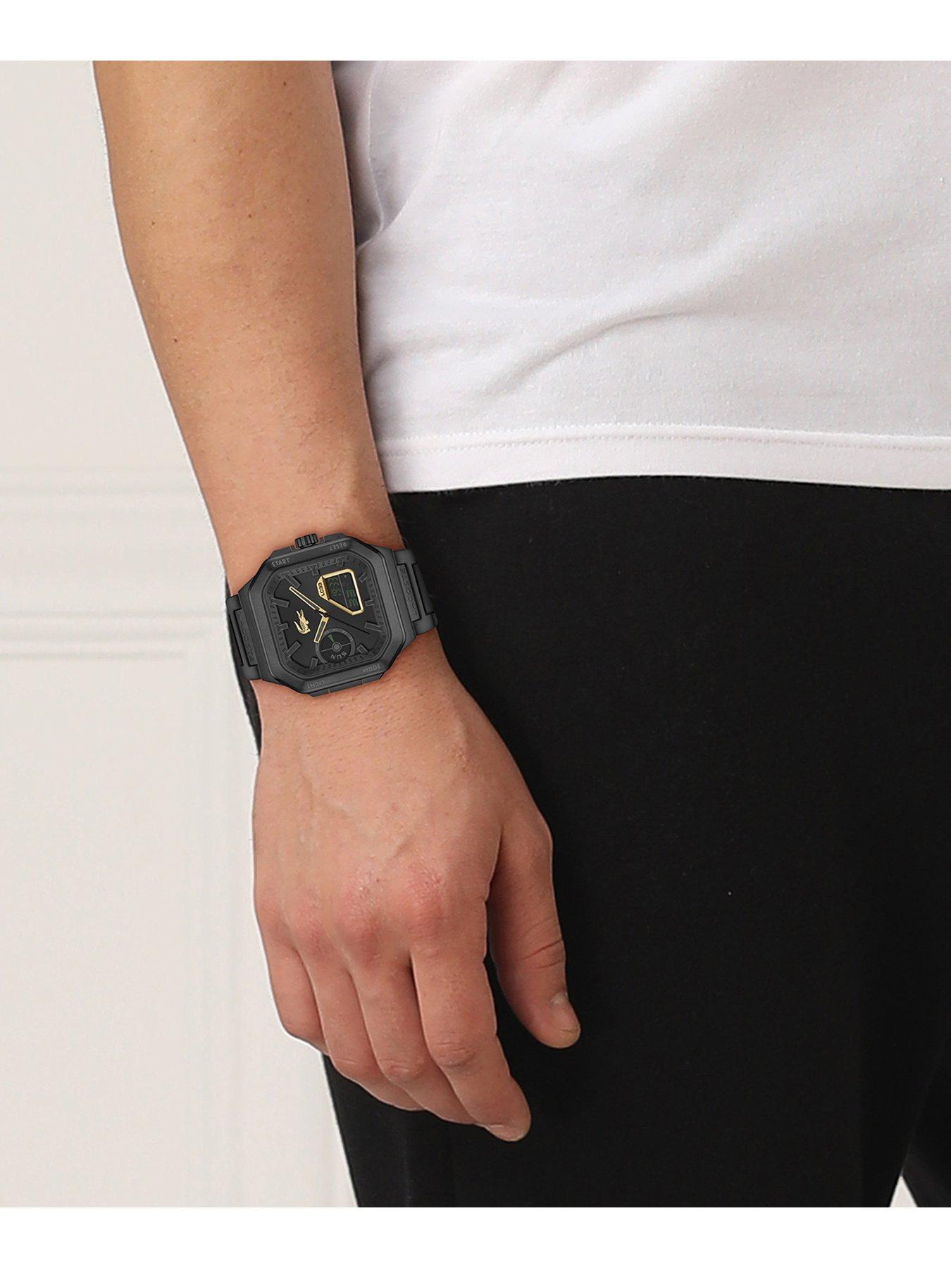 Image 5 of 5 of Lacoste Men's LC33 Square Black IP Bracelet Analog-Digital Watch