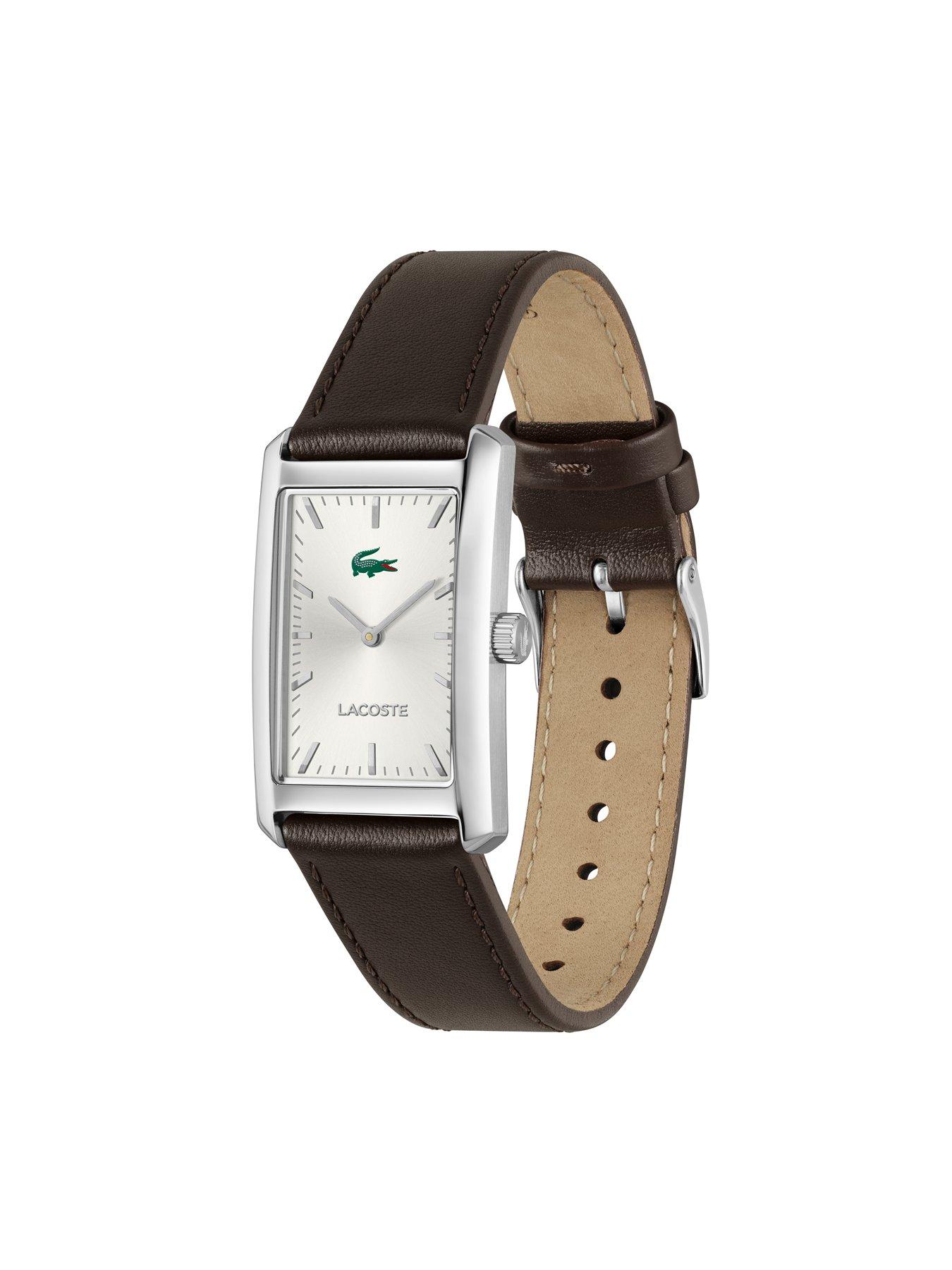 Image 2 of 4 of Lacoste Men's Santiago Tank Brown Leather Strap Watch