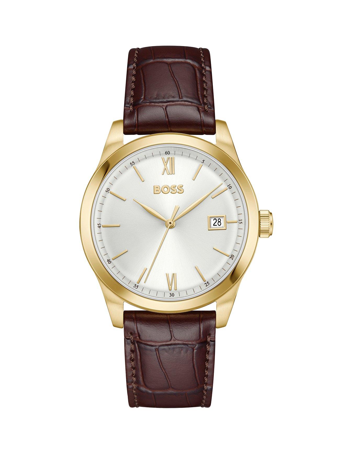BOSS Gents BOSS Langford Brown Leather Strap Watch