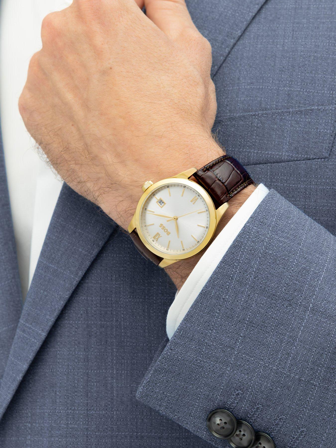 Image 5 of 8 of BOSS Brown Leather Strap Langford Watch