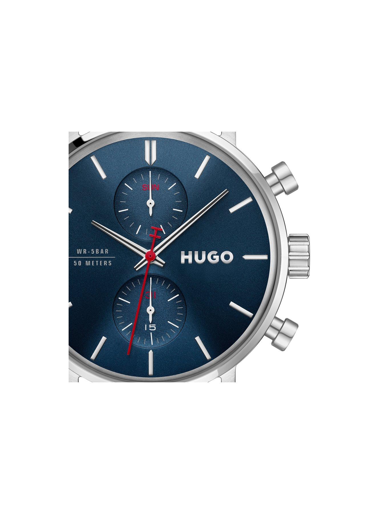 Image 2 of 8 of HUGO Blue Dial and Stainless Steel Multifunction Takeoff Watch