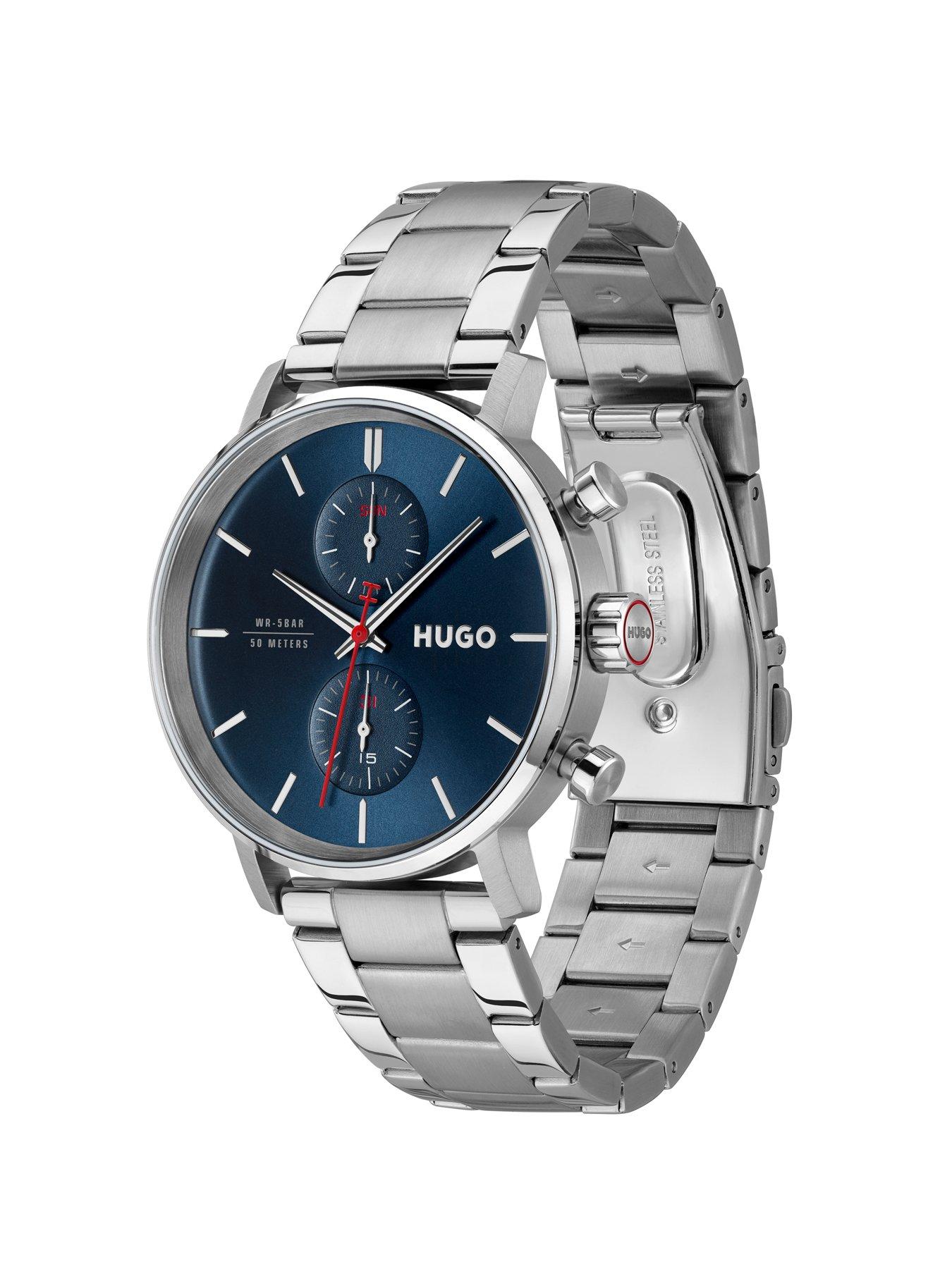 Image 3 of 8 of HUGO Blue Dial and Stainless Steel Multifunction Takeoff Watch