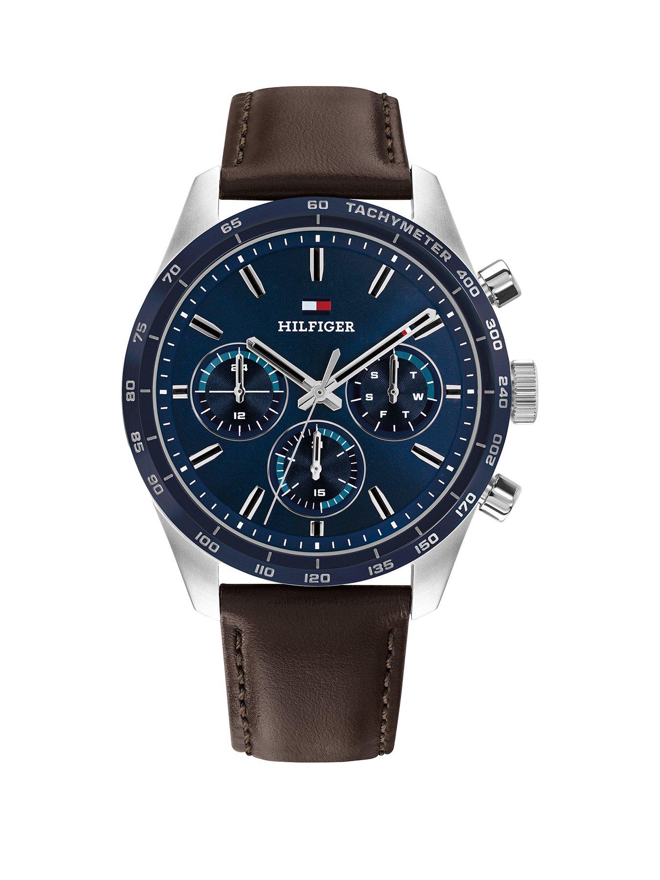 Tommy Hilfiger Men's Brown Leather Strap Watch
