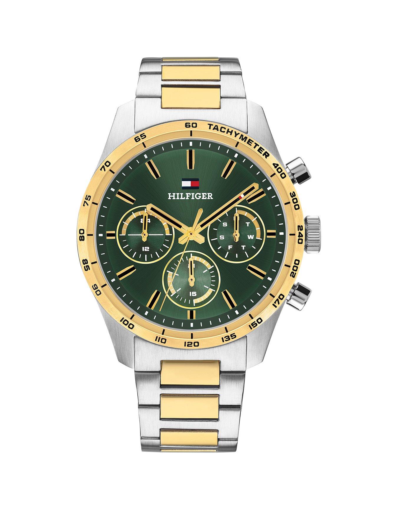 Tommy Hilfiger Tommy Hilfiger Men's Green Dial  Stainless Steel Watch