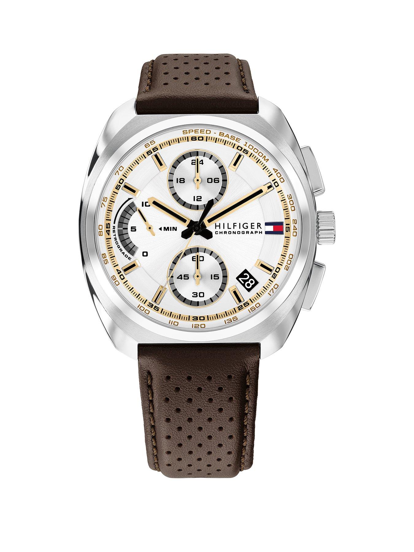 Tommy Hilfiger Men's Brown Leather Chronograph Watch