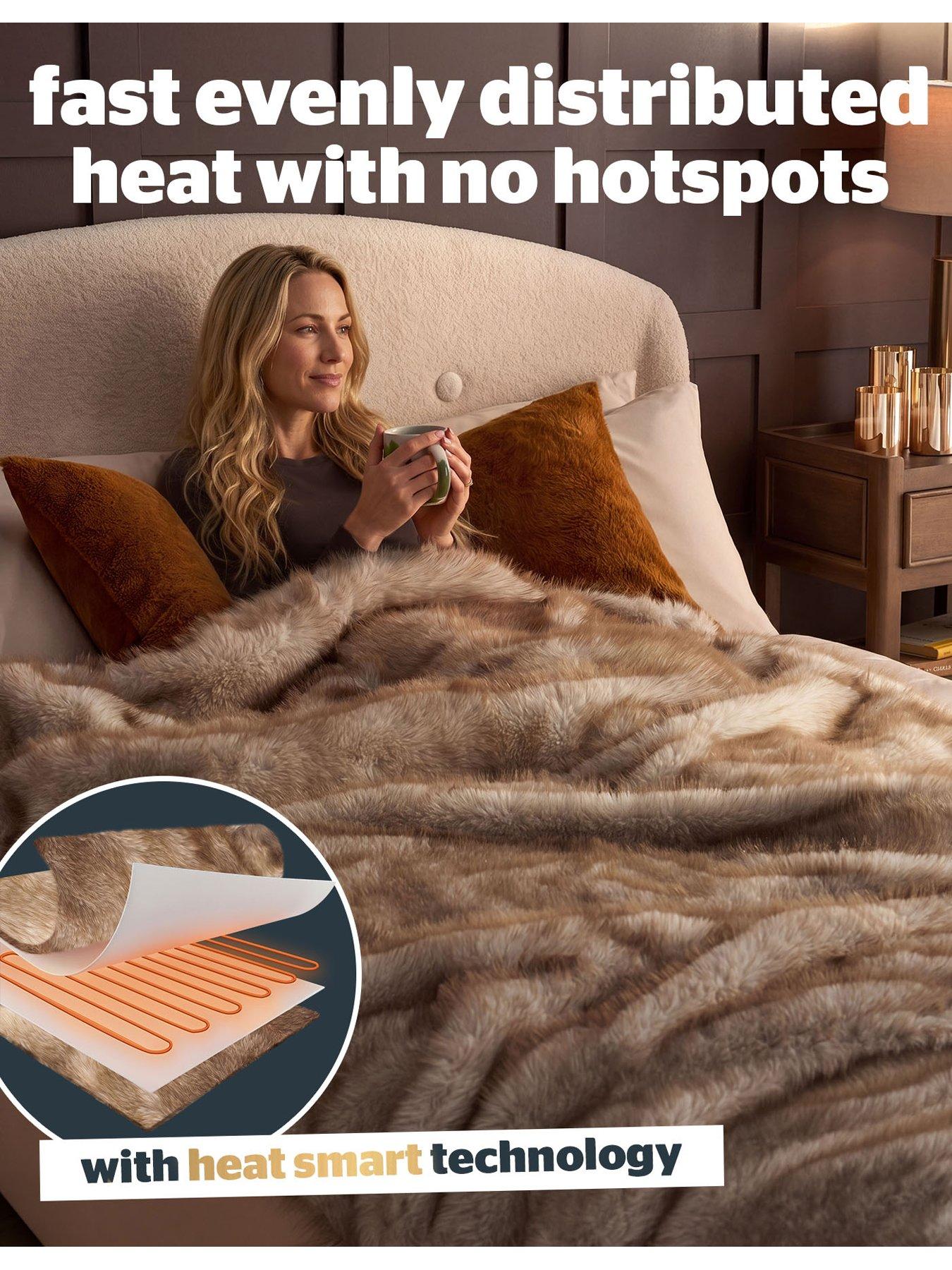 Image 3 of 8 of Silentnight Prestige Faux Fur Heated Throw Natural