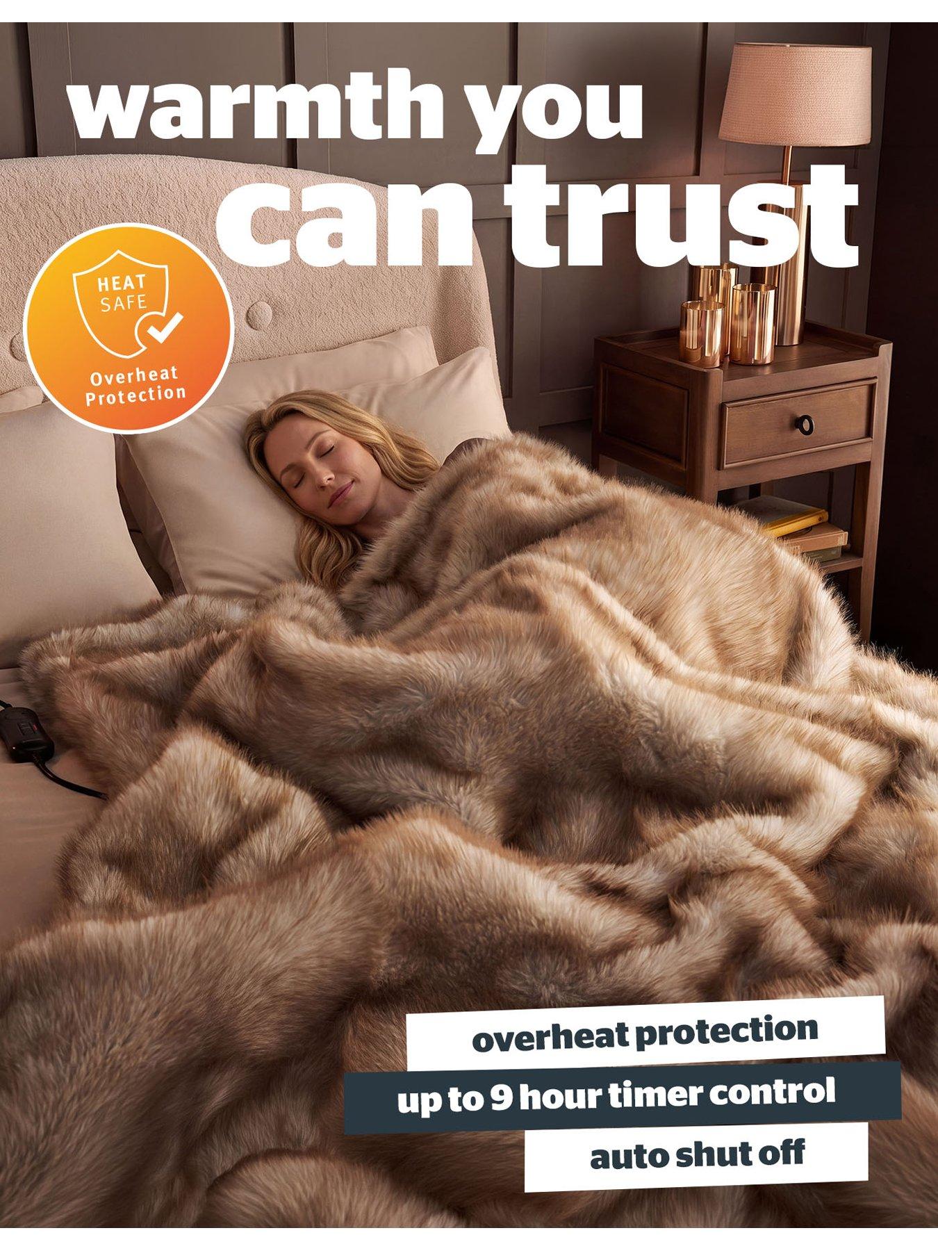 Image 5 of 8 of Silentnight Prestige Faux Fur Heated Throw Natural
