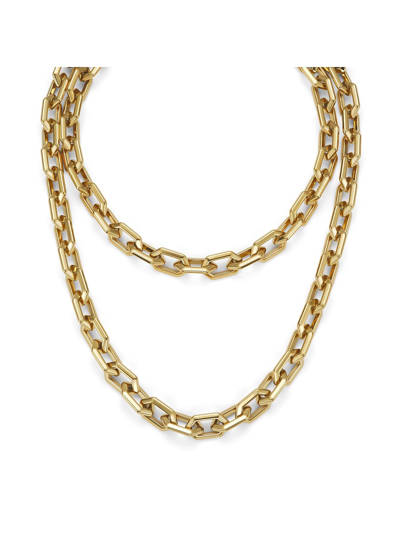 Image 4 of 8 of Olivia Burton Gold IP Honeycomb Geo Chain Link Necklace