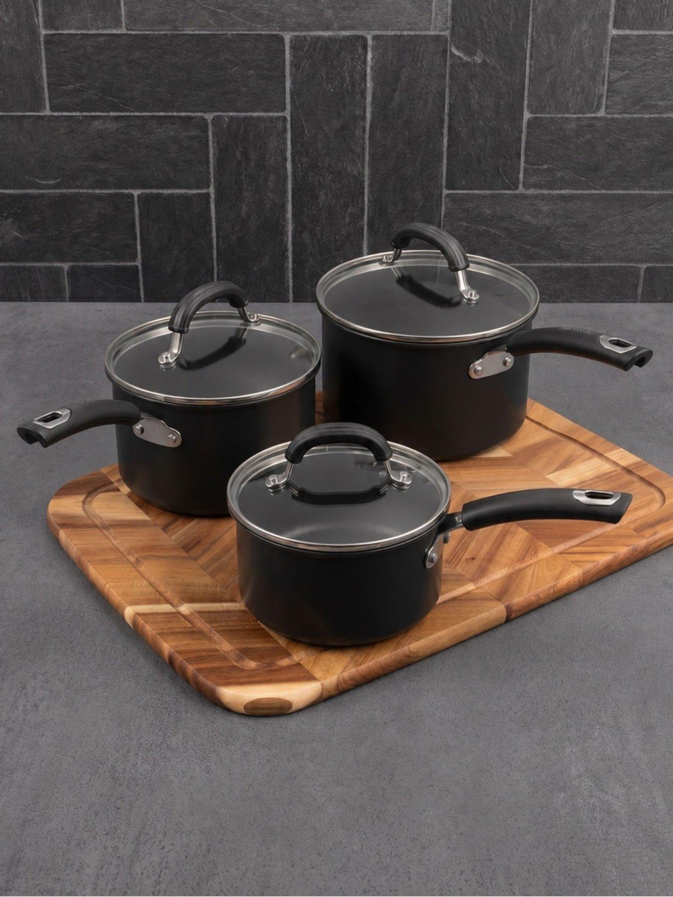 Circulon Circulon Total Hard Anodised Saucepan Set, 3pce