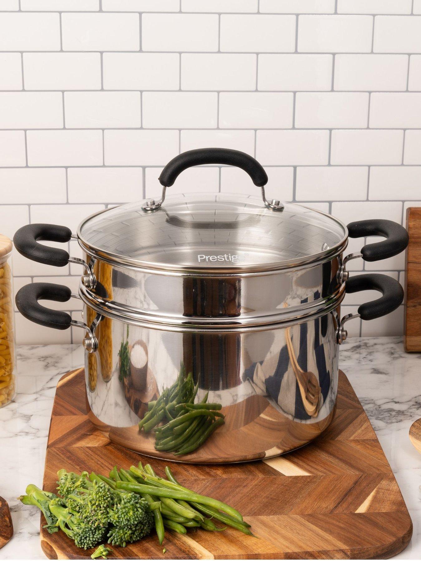 Prestige Prestige Made To Last Stockpot With Steamer Basket, 24cm