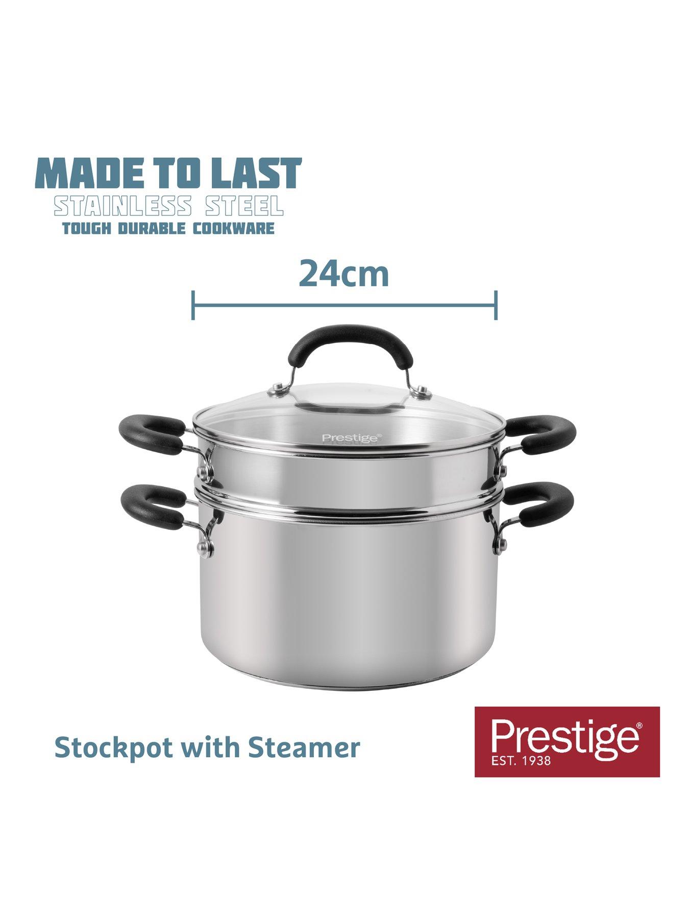 Image 3 of 8 of Prestige Made To Last Stockpot With Steamer Basket, 24cm