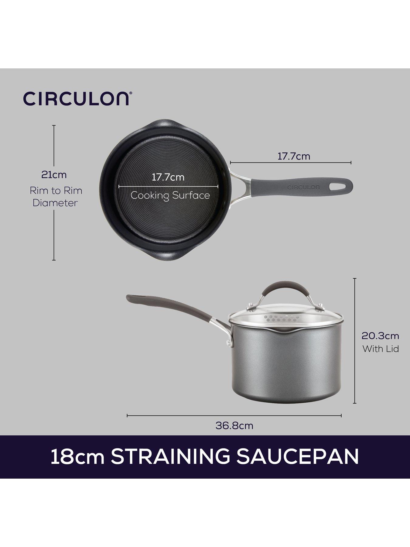 Image 3 of 8 of Circulon Scratchdefense A1 Series Straining Saucepan, 18cm/2.8l