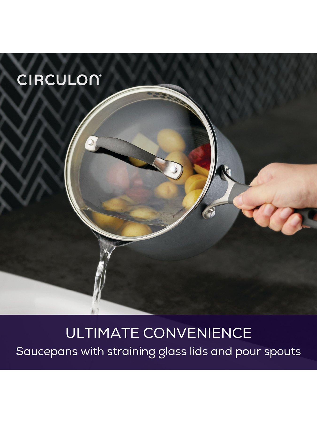 Image 4 of 8 of Circulon Scratchdefense A1 Series Straining Saucepan, 18cm/2.8l