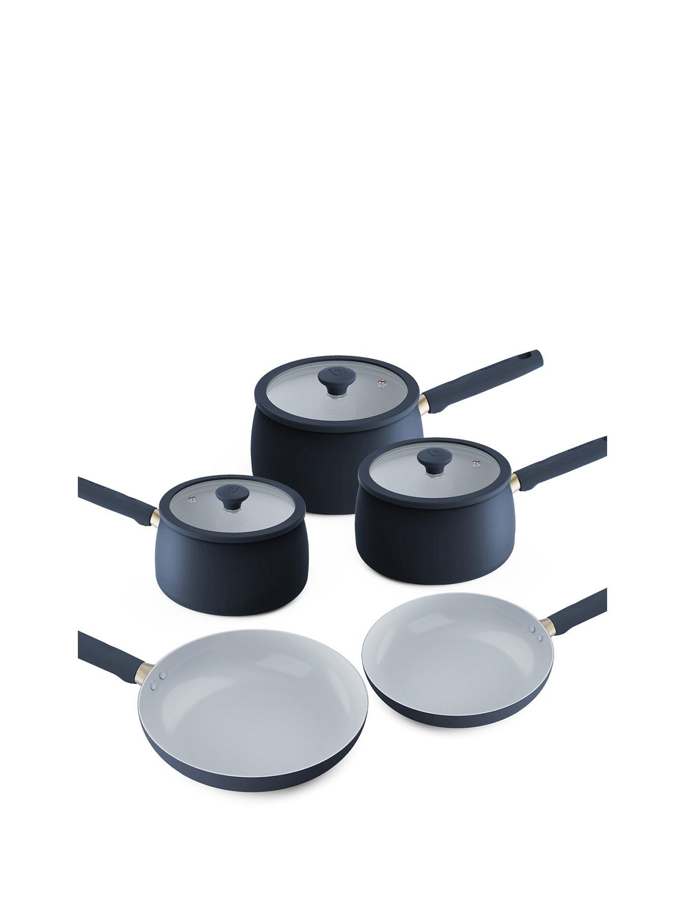 Image 1 of 5 of Prestige Ceramic Edition - 5pce Set (16, 18, 20cm S/pans 20 &amp; 28cm Frys) (17178 / 79) French Navy